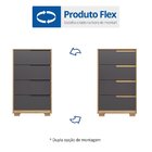 Cômoda 4 Gavetas Doble Freijó / Titanium