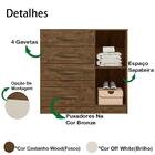 Comoda 4 Gavetas E 1 Porta 7070 Moval