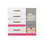 Cômoda 4 Gavetas E 1 Porta Branco Rosa Azul Lilás 70704