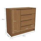 Cômoda 4 Gavetas E 1 Porta De Madeira Canela