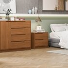 Cômoda 4 Gavetas E 1 Porta De Madeira Canela