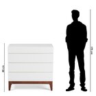 Cômoda 4 Gavetas Em Madeira E Mdf Fresh Yescasa Branco / Imbu