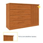 Cômoda 4 Gavetas Em Mdf/mdp Ripado Espresso Móveis Cinamomo
