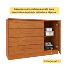 Cômoda 4 Gavetas Em Mdf/mdp Ripado Espresso Móveis Cinamomo