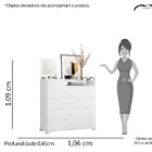 Cômoda 4 Gavetas Flex Munique Albatroz