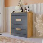 Cômoda 4 Gavetas Freijó Cinza Dhara Moval