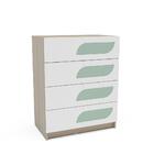 Cômoda 4 Gavetas Frente 3d Fox Mdp Politorno Legno/branco