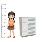 Cômoda 4 Gavetas Frente 3d Fox Mdp Politorno Legno/branco