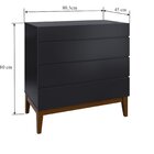 Cômoda 4 Gavetas Fresh  Preto/imbuia