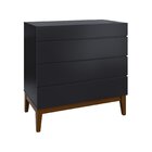 Cômoda 4 Gavetas Fresh  Preto/imbuia