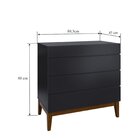 Cômoda 4 Gavetas Fresh Artemobili Preto /imbuia