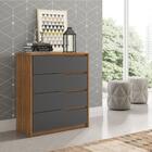 Cômoda 4 Gavetas Gênova Grafito