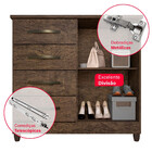 Cômoda 4 Gavetas Imop Com Sapateira Dubai