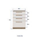 Cômoda 4 Gavetas Ipê Decibal Demolição/branco