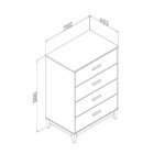 Cômoda 4 Gavetas Legno  Branco