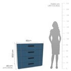 Cômoda 4 Gavetas Lisboa  Branco/azul