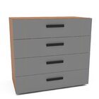 Cômoda 4 Gavetas Lisboa  Freijó/cinza