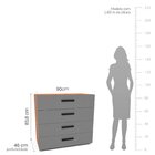 Cômoda 4 Gavetas Lisboa  Freijó/cinza