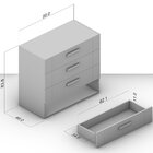 Cômoda 4 Gavetas Lisboa  Freijó/creme