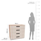 Cômoda 4 Gavetas Lisboa  Freijó/creme