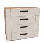 Cômoda 4 Gavetas Lisboa  Freijó/creme