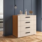 Cômoda 4 Gavetas Lisboa  Freijó/creme