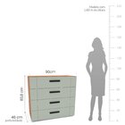 Cômoda 4 Gavetas Lisboa  Freijó/verde