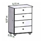 Cômoda 4 Gavetas Liz Móveis Reller Branco Fosco Com Mezzo Fos