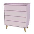 Cômoda 4 Gavetas Lorena Carolina Baby Rosa Cestaplus