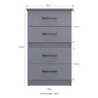 Cômoda 4 Gavetas Luíza Multimóveis Cr4156 Branco/rosa/azul