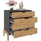 Cômoda 4 Gavetas Madeira Com Pés Wood Grafite/wood
