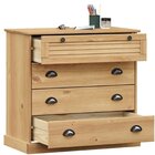 Cômoda 4 Gavetas Madeira De Pinus 76x80cm Cera