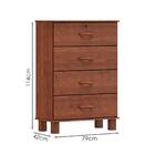 Comoda 4 Gavetas Madeira Maciça 79 Cm 1138 Milani Store