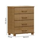 Comoda 4 Gavetas Madeira Maciça 84 Cm 2250 Milani Store