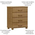 Comoda 4 Gavetas Madeira Maciça 84 Cm 2250 Milani Store