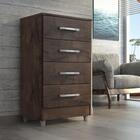 Comoda 4 Gavetas Marrom Chocolate Flavia Quarta Divisão
