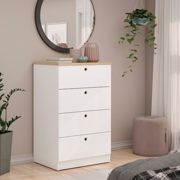 Cômoda 4 Gavetas Montagem Simplificada Sem Uso De Ferramentas