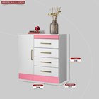 Cômoda 4 Gavetas Montevidéu Branco/rosa
