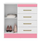 Cômoda 4 Gavetas Montevidéu Branco/rosa