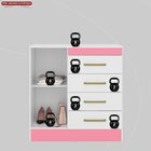 Cômoda 4 Gavetas Montevidéu Branco/rosa