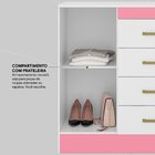Cômoda 4 Gavetas Montevidéu Branco/rosa