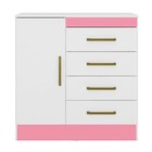 Cômoda 4 Gavetas Montevidéu Branco/rosa