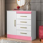 Cômoda 4 Gavetas Montevidéu Branco/rosa