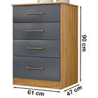 Comoda 4 Gavetas Ms9133 Moval