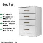 Comoda 4 Gavetas Ms9134 Branco Moval