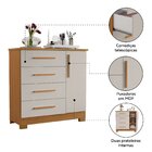 Cômoda 4 Gavetas Nt 5185  Freijó Trend/off White