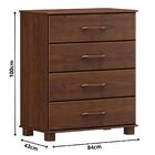 Cômoda 4 Gavetas Ouro - Café