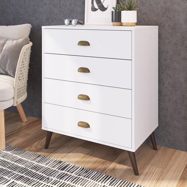 Cômoda 4 Gavetas Para Dormitório 87cm X 67cm Branco