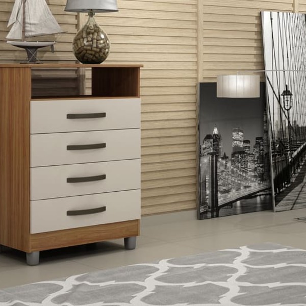 Cômoda 4 Gavetas - Paris-branco - Chf Móveis
