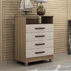 Cômoda 4 Gavetas Paris Chf Cedro/off White